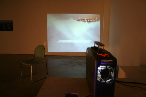 Projecting my piece on to the wall.